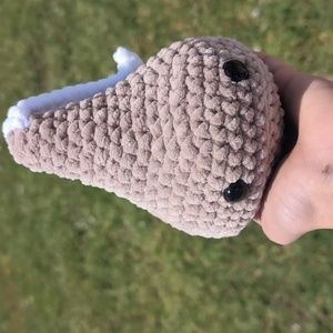 Cute tan Hershey's kiss crochet plushie